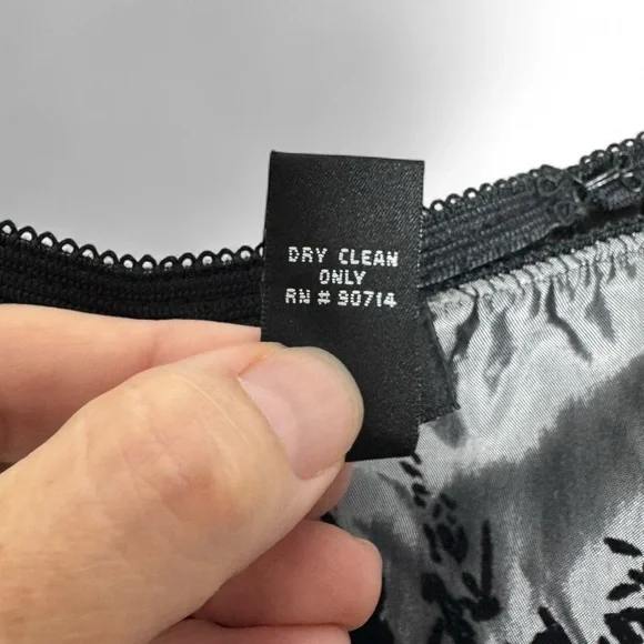 MSK Silver Black Velvet Floral Skirt XL – Holiday Party Dress Midi - Picture 10 of 12